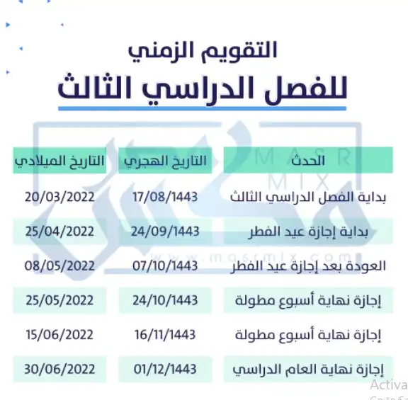 جدول الاجازات المطولة ومواعيدها في الأعوام القادمة