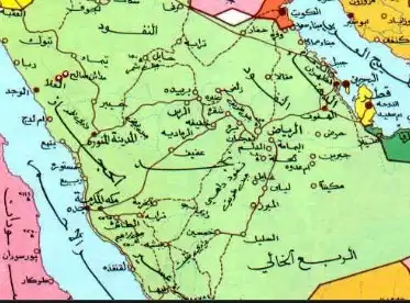 خريطة مدن المملكة العربية السعودية بالتفصيل